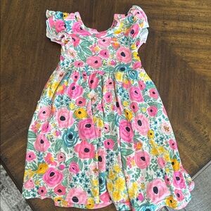 Little Sleepies Secret Garden Twirl Dress Size 3T.